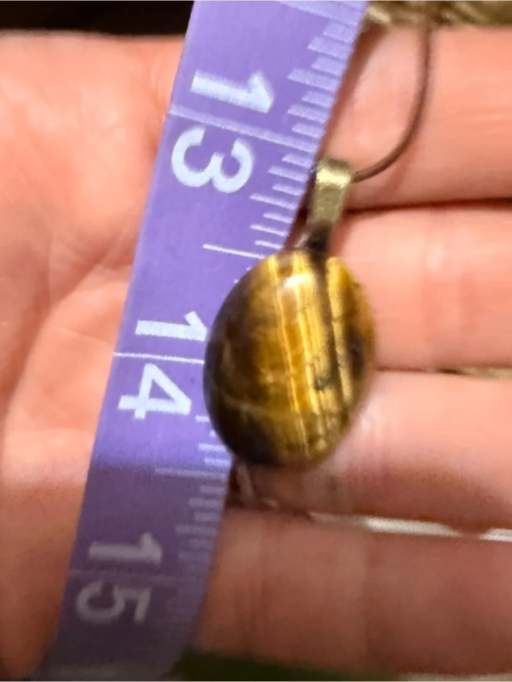 Vintage Tiger's Eye Oval Pendant on Brown Cord